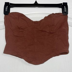 Rustic orange symmetrical strapless top :)